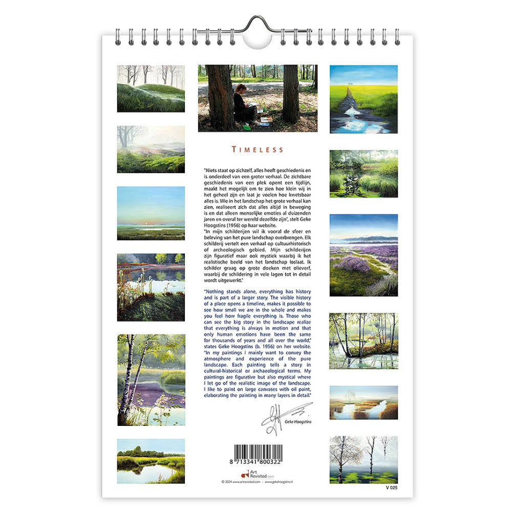 Timeless Dutch Nature Birthday Calendar 8x12 tall inches