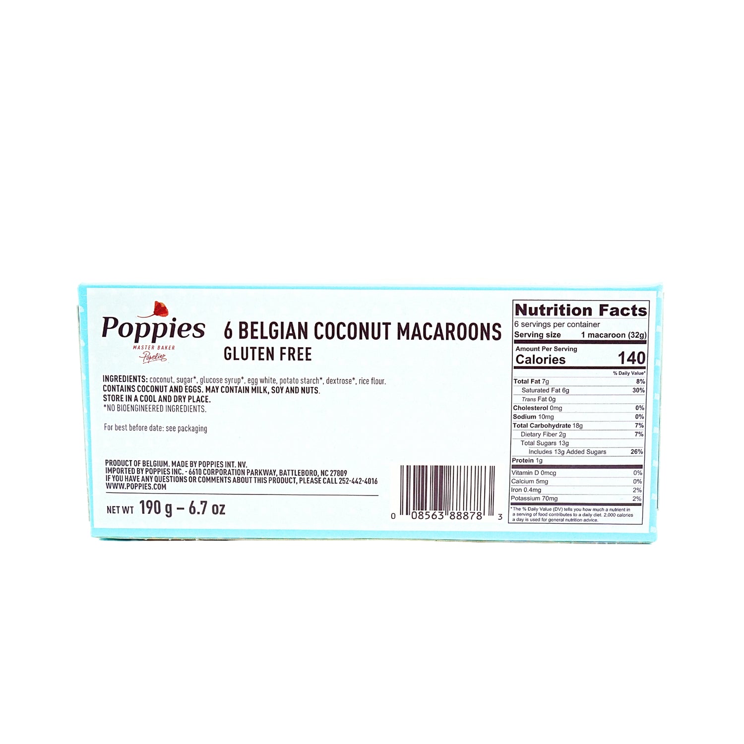 Poppies Coconut Macaroon Cookie 6.7 oz