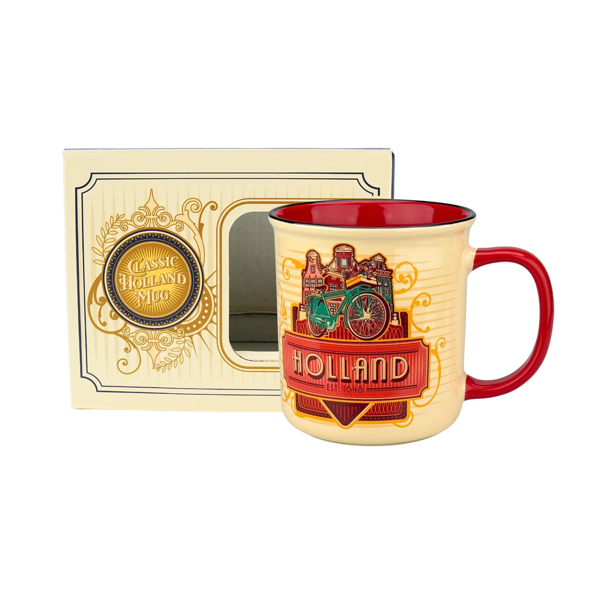 Vintage Holland Mug Skyline Red