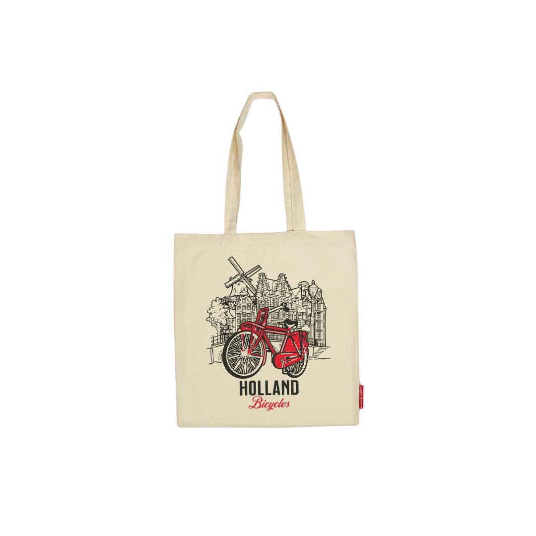 100% Cotton Holland Red Bike Shopping Bag