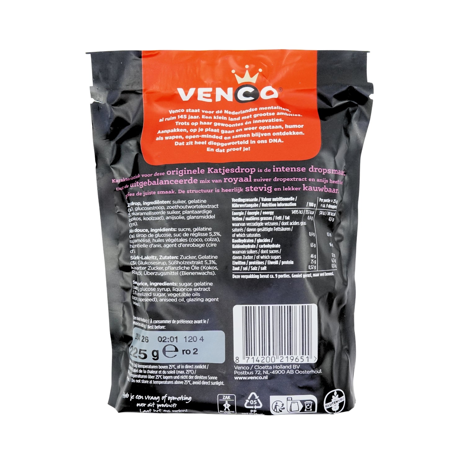 Venco Licorice Cats 7.9 oz bag