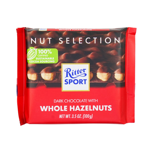 Ritter Dark Chocolate Bar With Whole Hazelnuts 3.5 oz 10