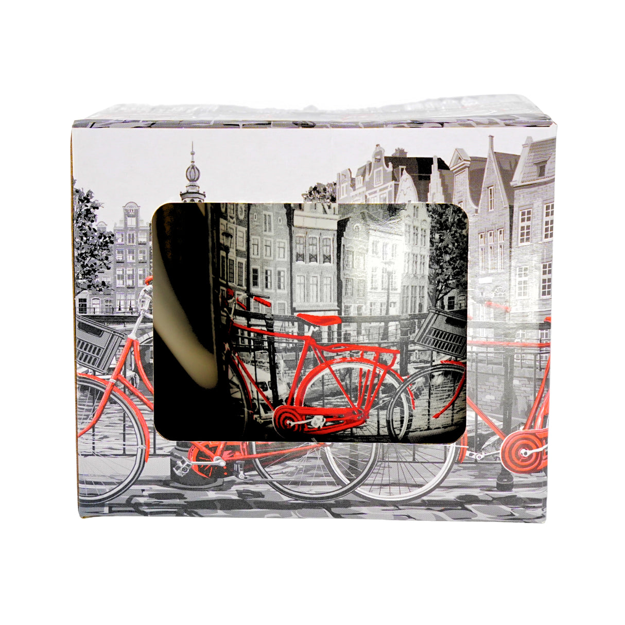 Amsterdam Mug Gray with Red Bike in gift box