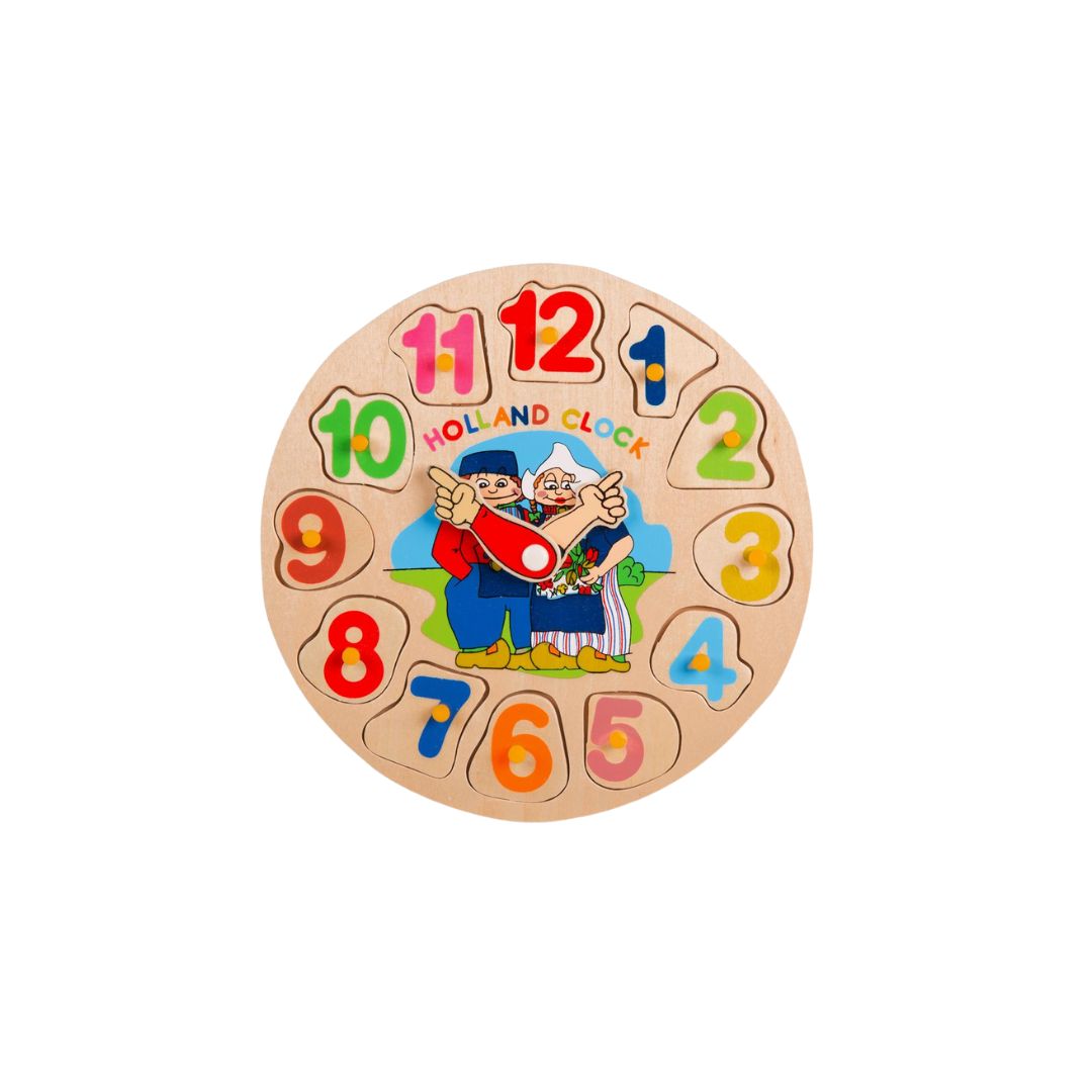 Wooden Kids Puzzle Clock Holland
