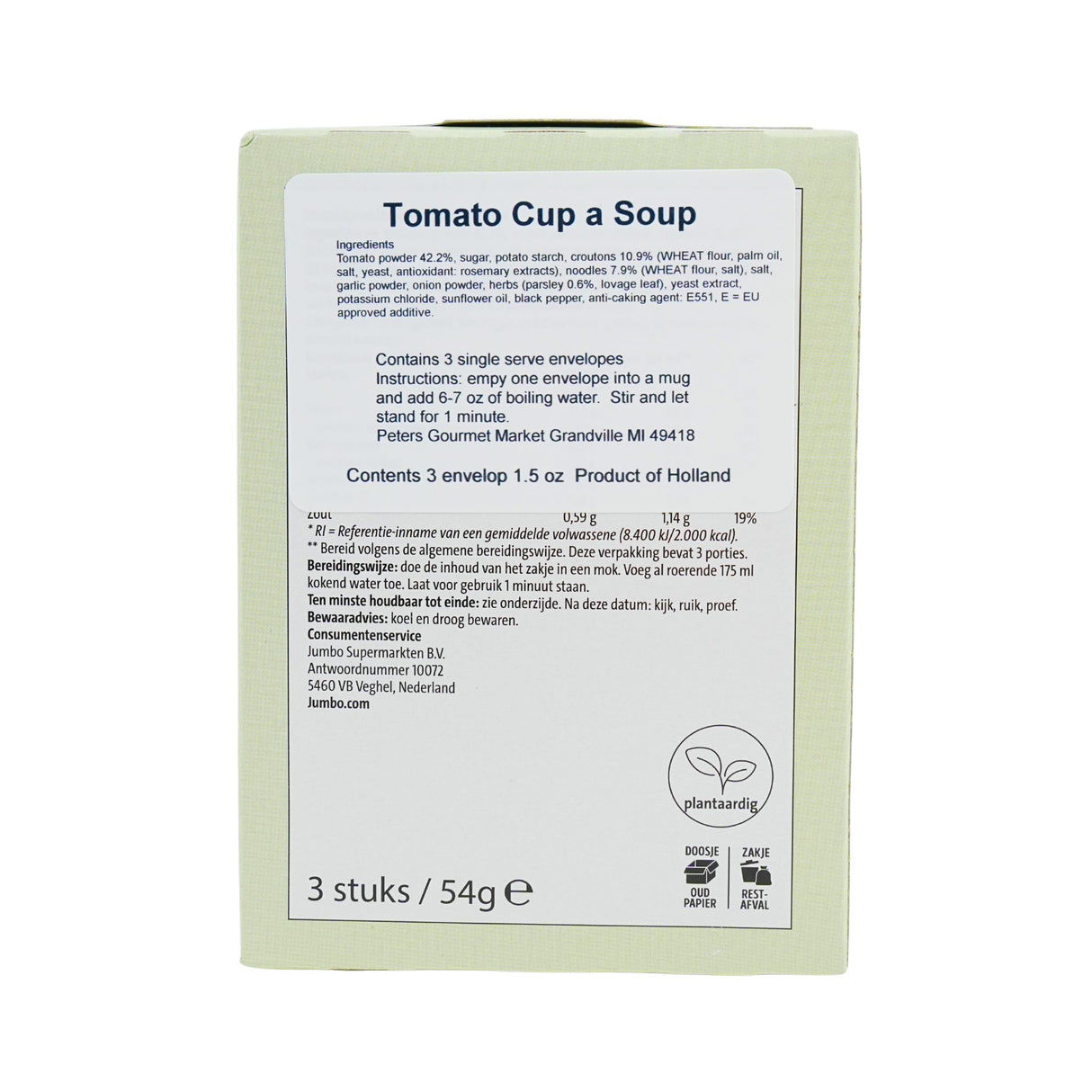 Jumbo Cup Soup Tomato 3 Pack