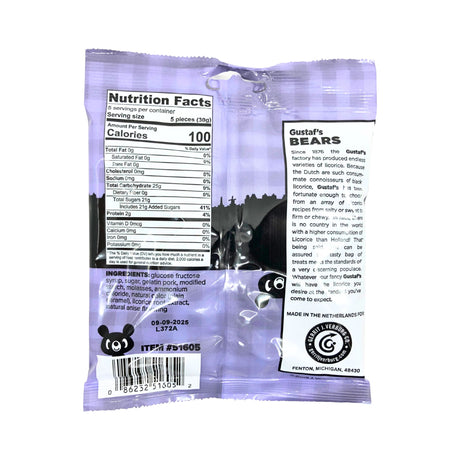 Gustafs Sugared Bears Licorice 5.2 Oz Bag