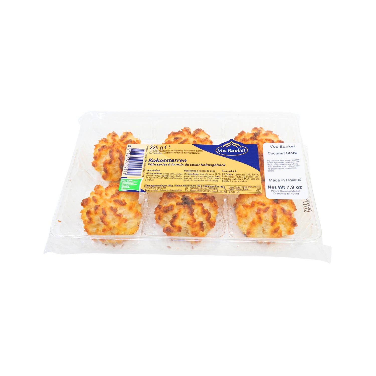 Vos Banket Coconut Star Cookies 7.93  oz