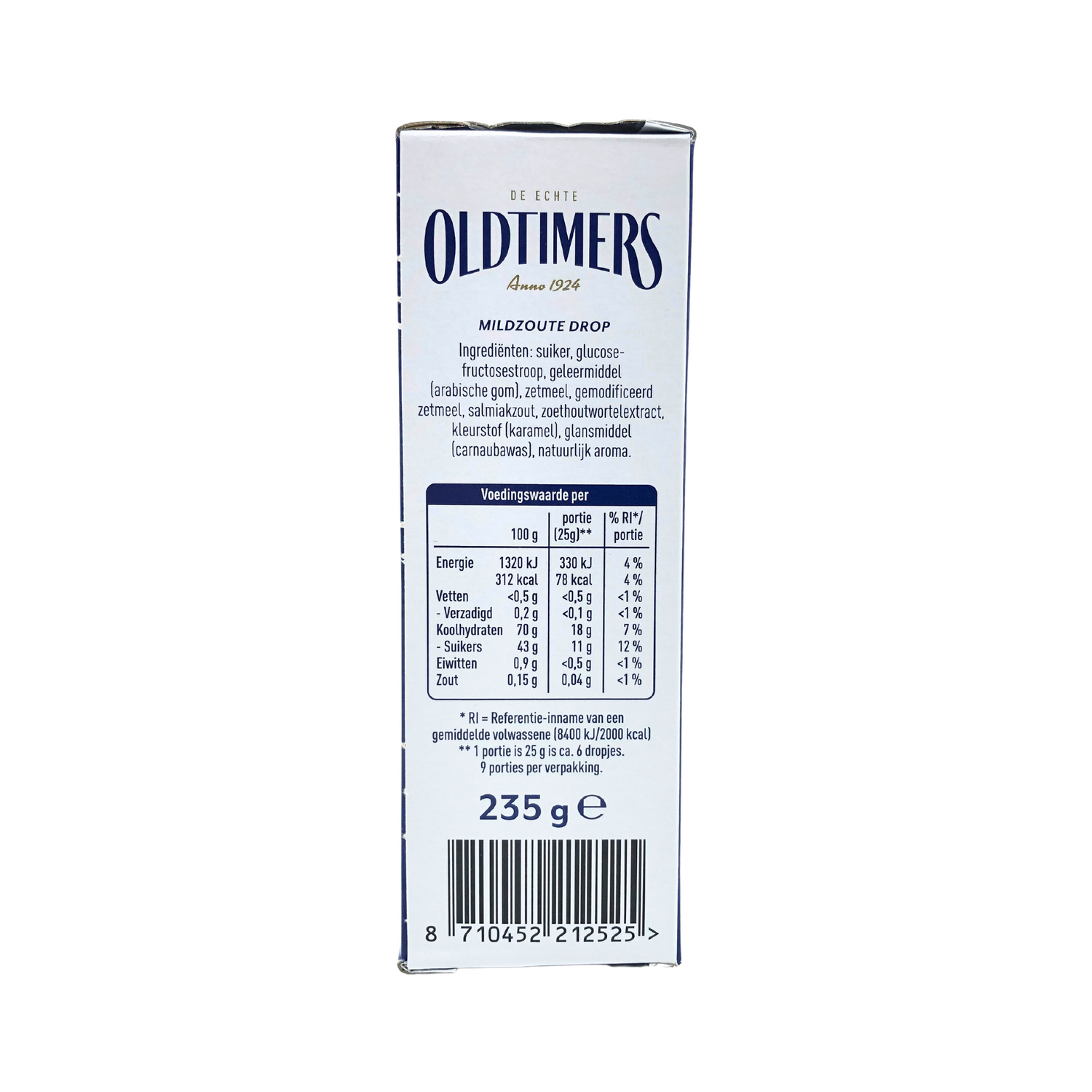 Old Timers  Mild Salt BLUE BOX Diamond Licorice 7.9 oz
