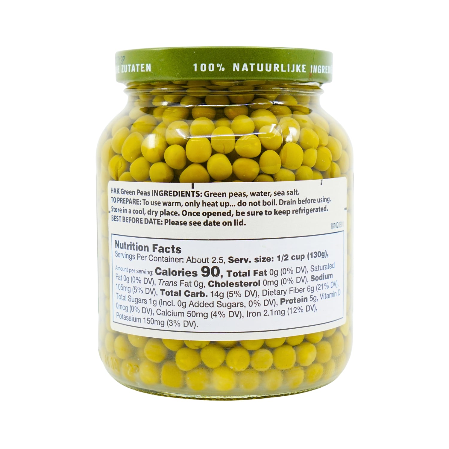 Hak Green Peas 12.5 oz jar