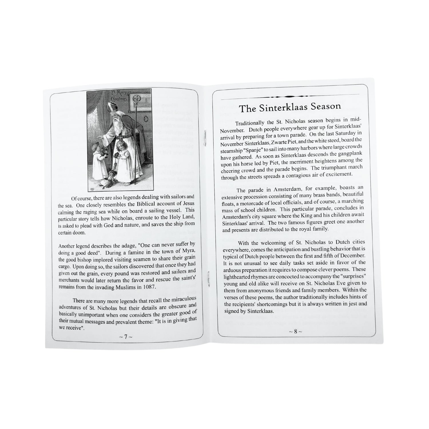A Dutch Christmas "The Legend Of Sinterklaas" Sinterklaas Booklet