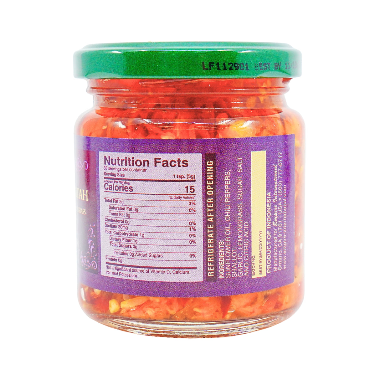 Runel Sambal Matah Chili Relish w/Lemongrass & Shallots 6.7 oz