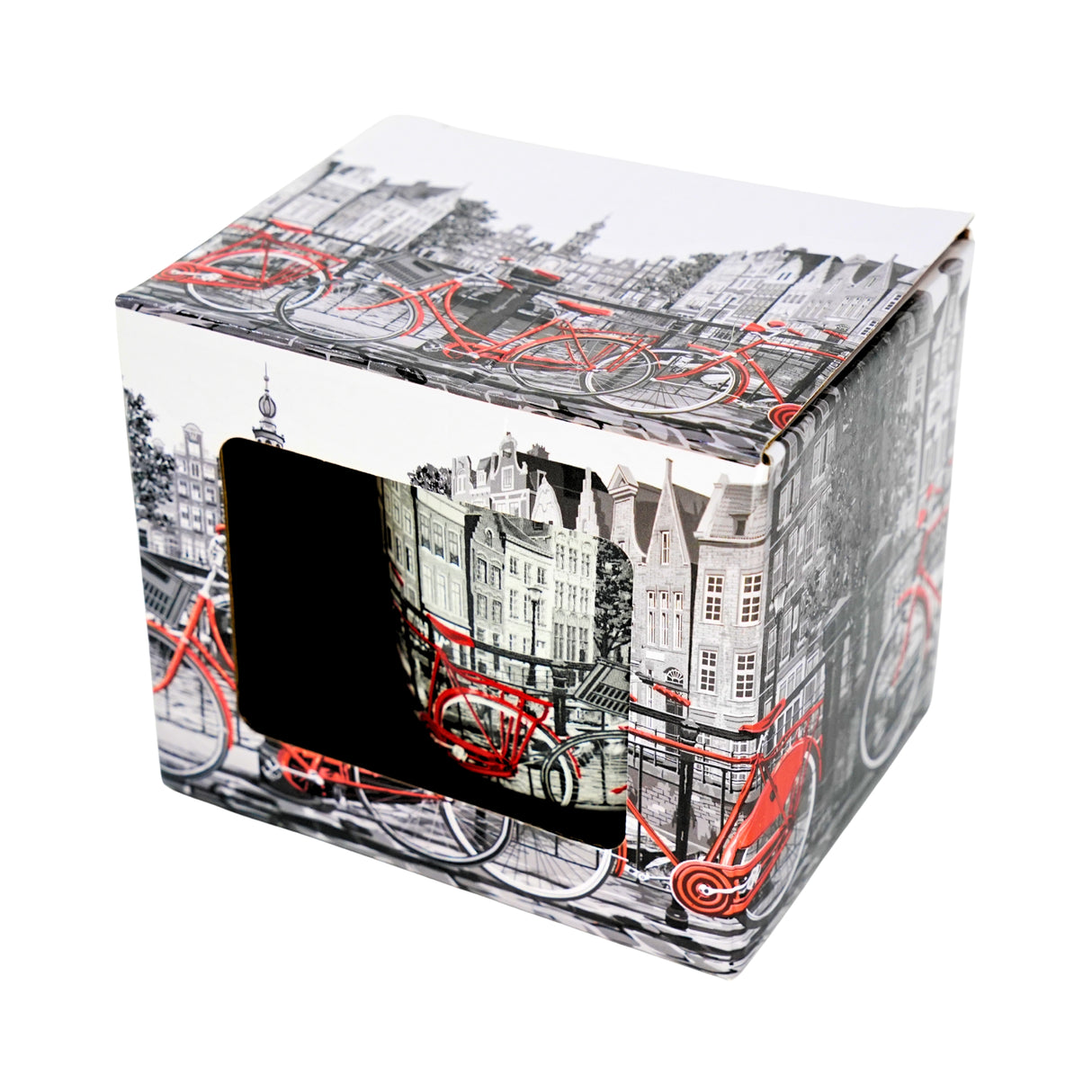 Amsterdam Mug Gray with Red Bike in gift box