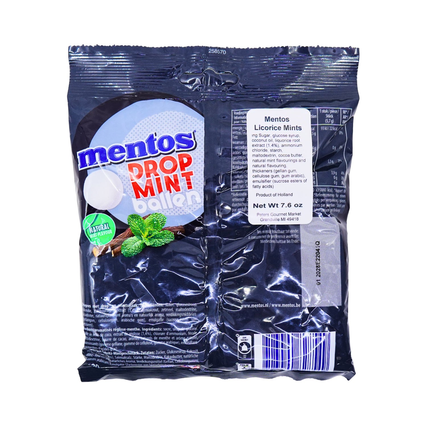Mentos Licorice Mint Balls 7.4 ounce bag