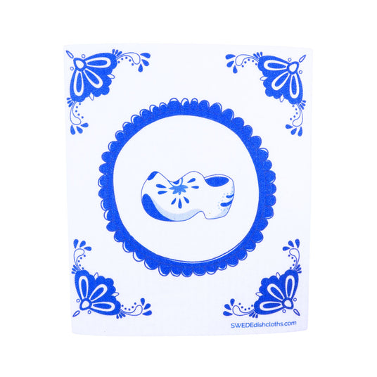 Delft Wooden Shoe Swedish Dishcloth