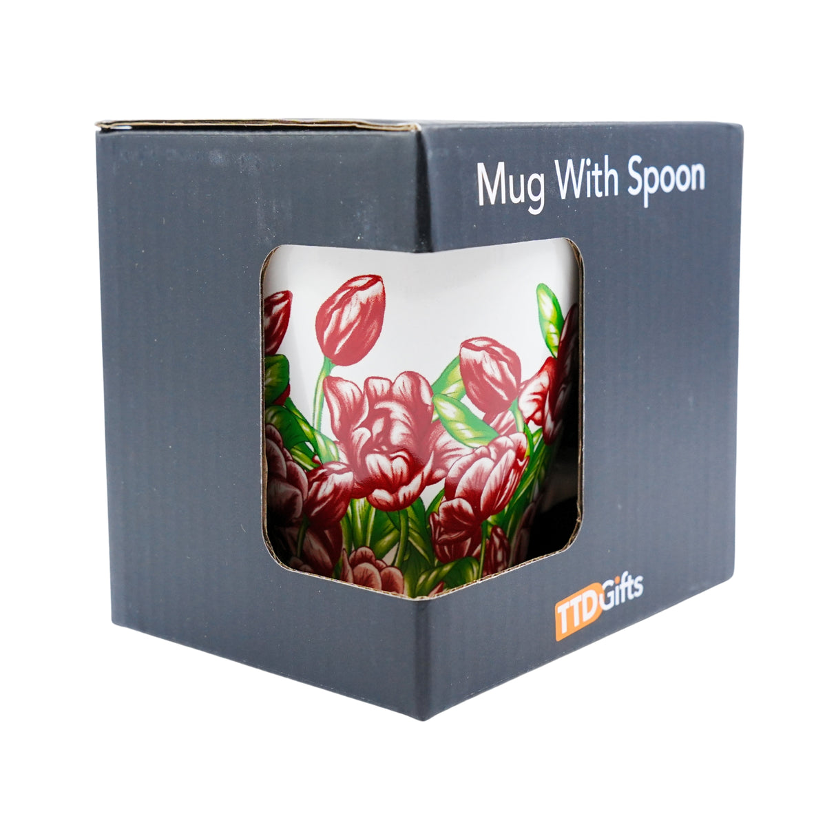 Nelis Red Tulips Mug with spoon boxed
