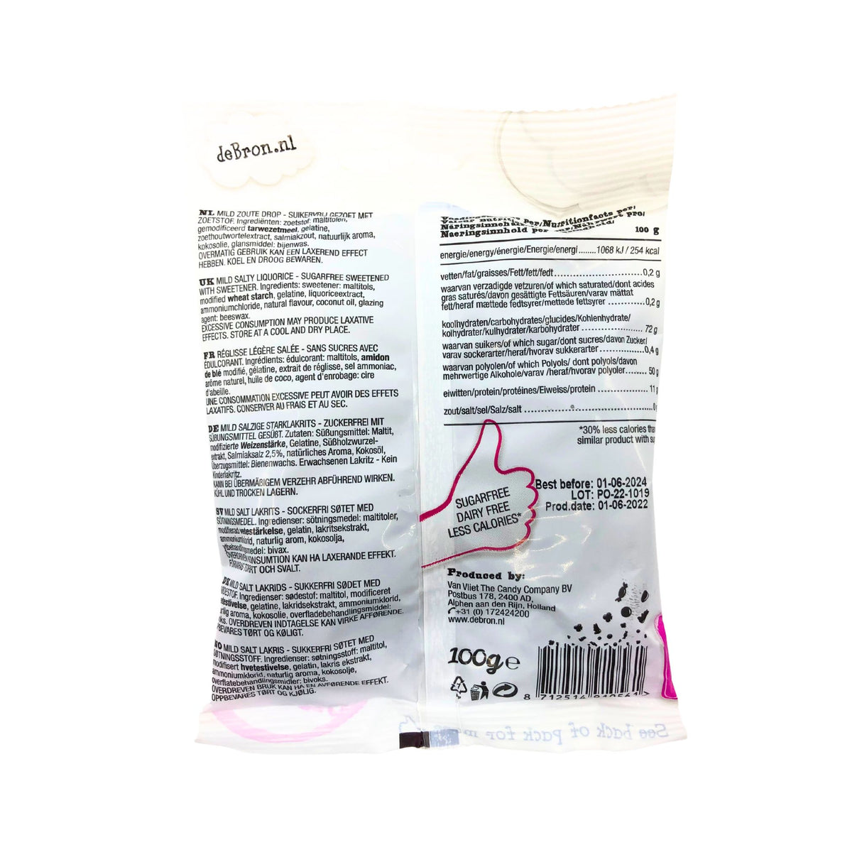 De Bron Sugar Free Salty Coins 3.5 Oz Bag