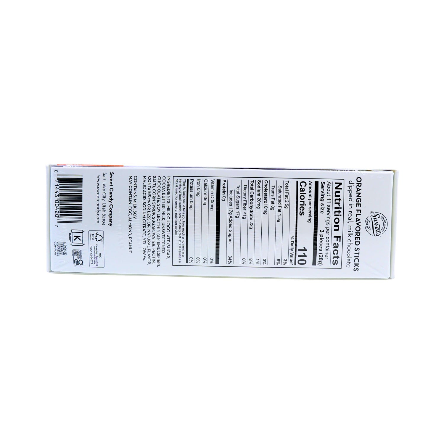 Sweets Milk Chocolate Orange Sticks 10.5 oz