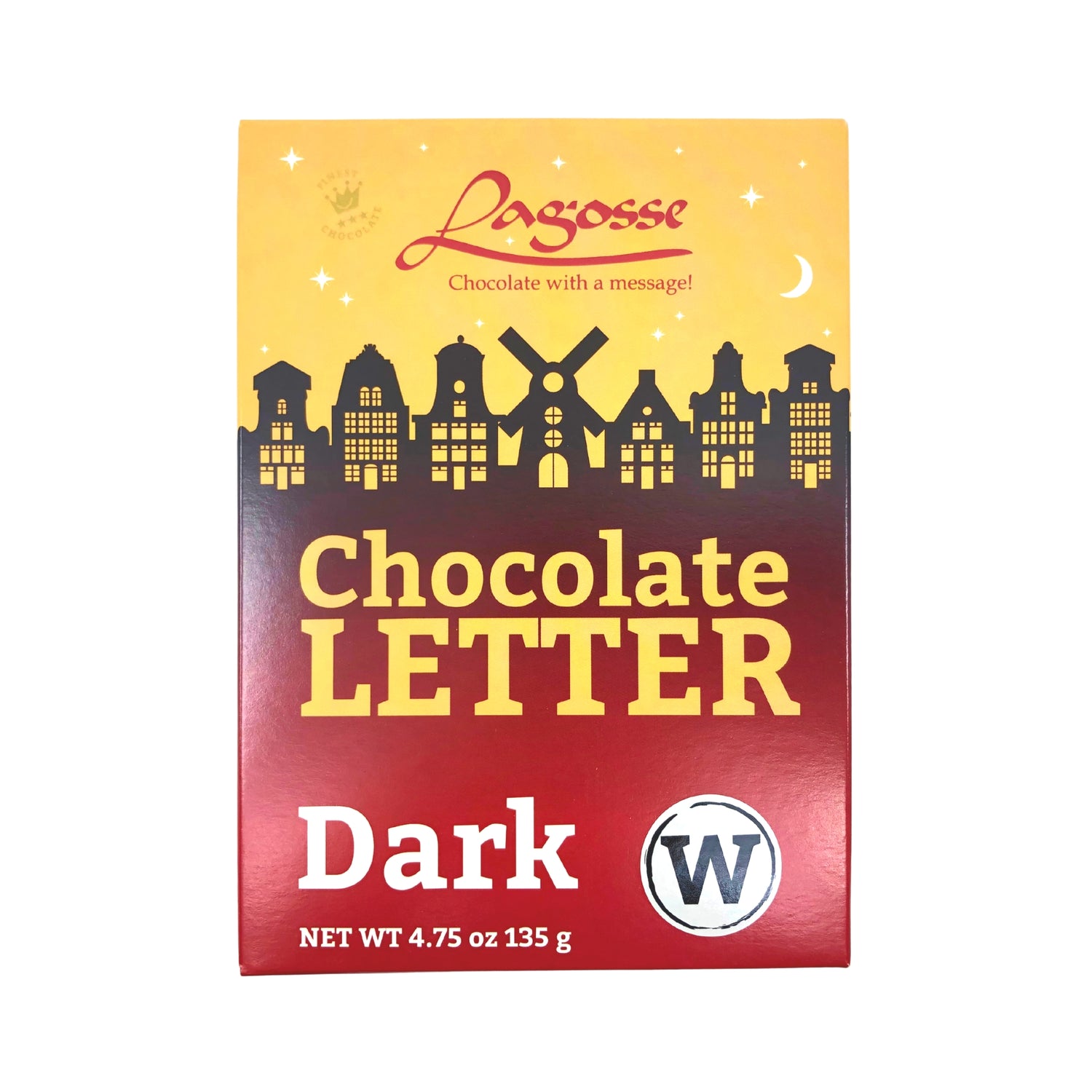 Lagosse Large Dark W Chocolate Letter 4.7oz