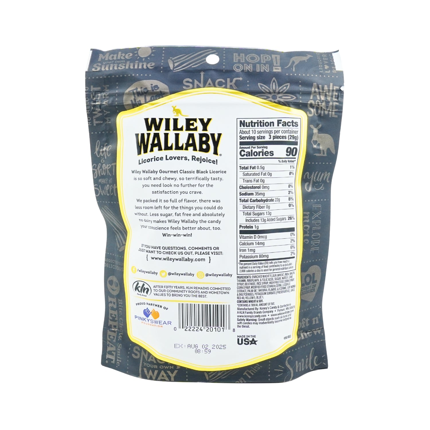 Wiley Wallaby Black Licorice 10oz Bag