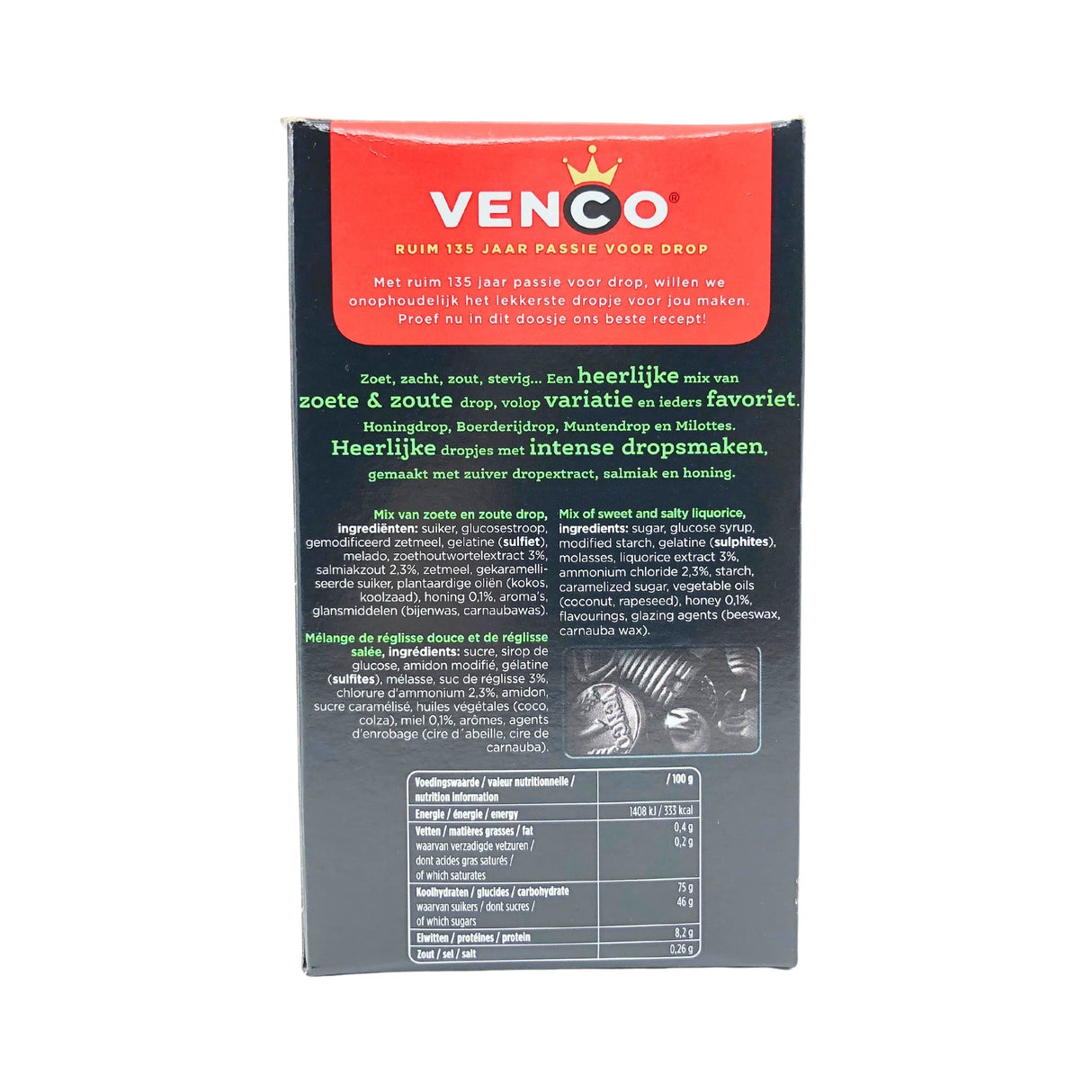 Venco Box Mixed Licorice  Green 17.6 oz  500g
