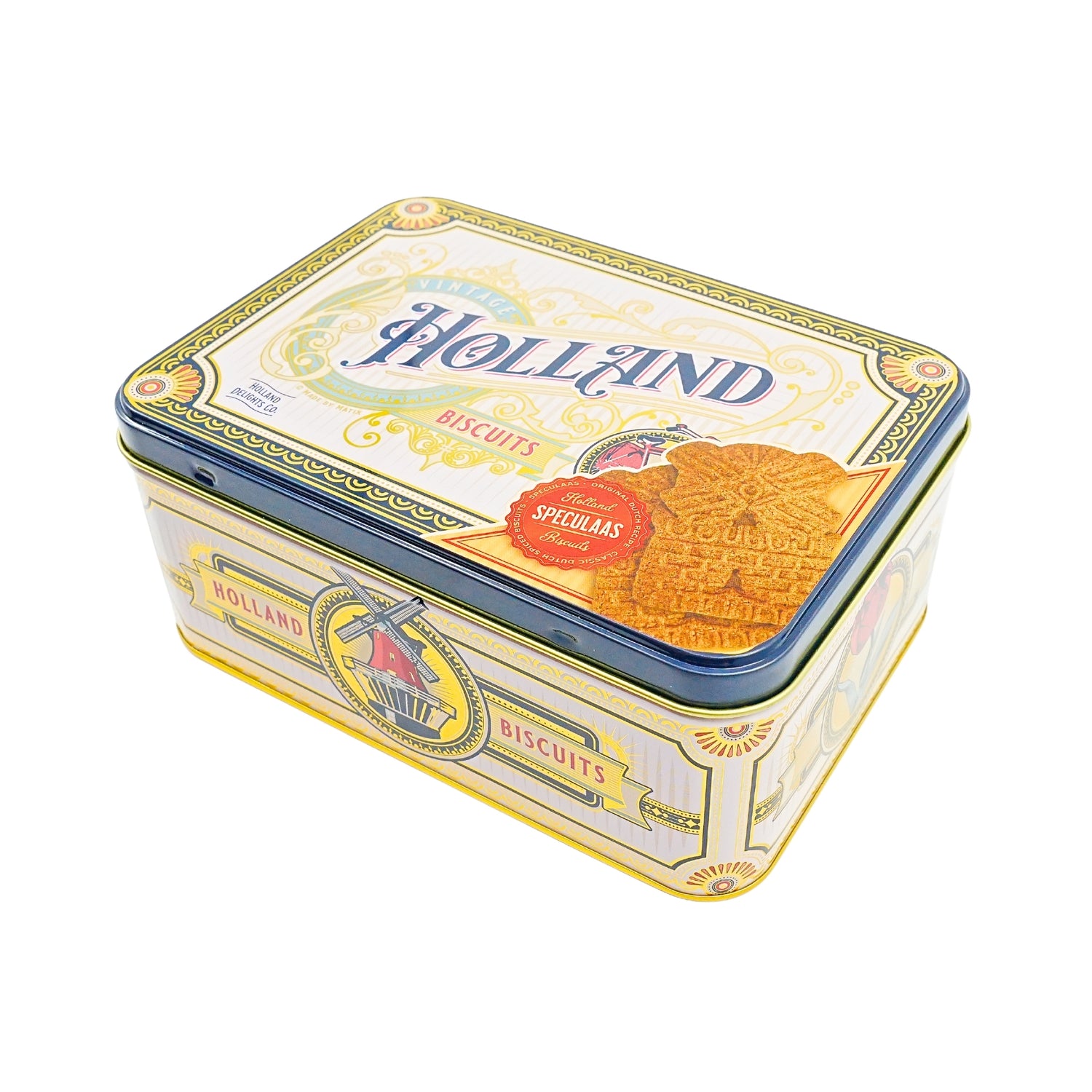 Square Tin with Holland w/ DeRuijter Speculaas Cookies