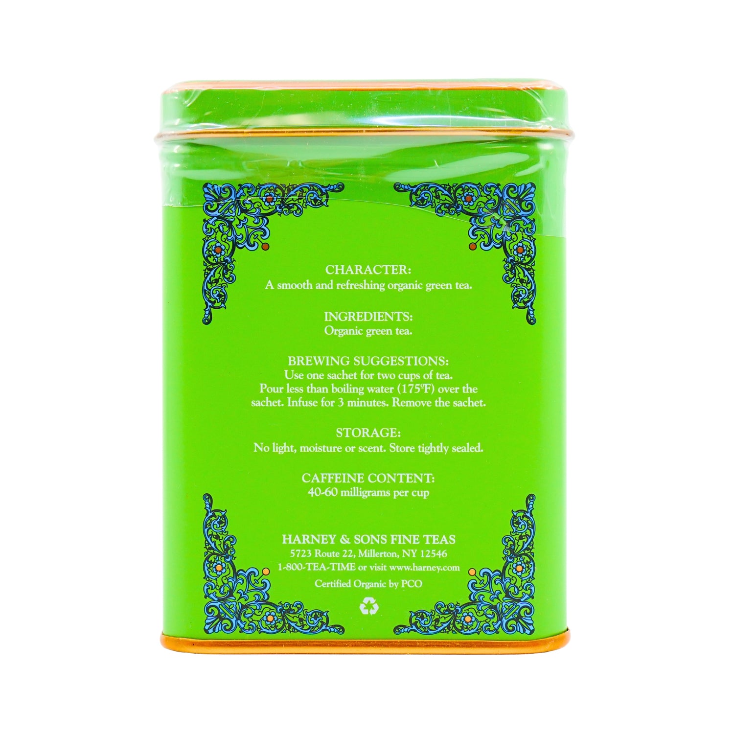 Harney & Sons Organic Plain Green Tea 20 Ct Tin