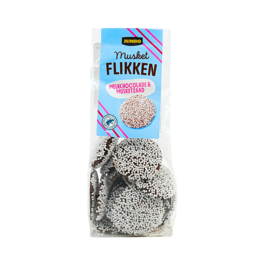 Jumbo Musket Flikken Milk Chocolate Pastilles with Nonpareils 5.29 oz bag