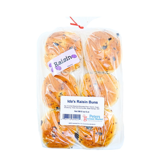 Ida's Bakery RAISIN Buns 6 ct