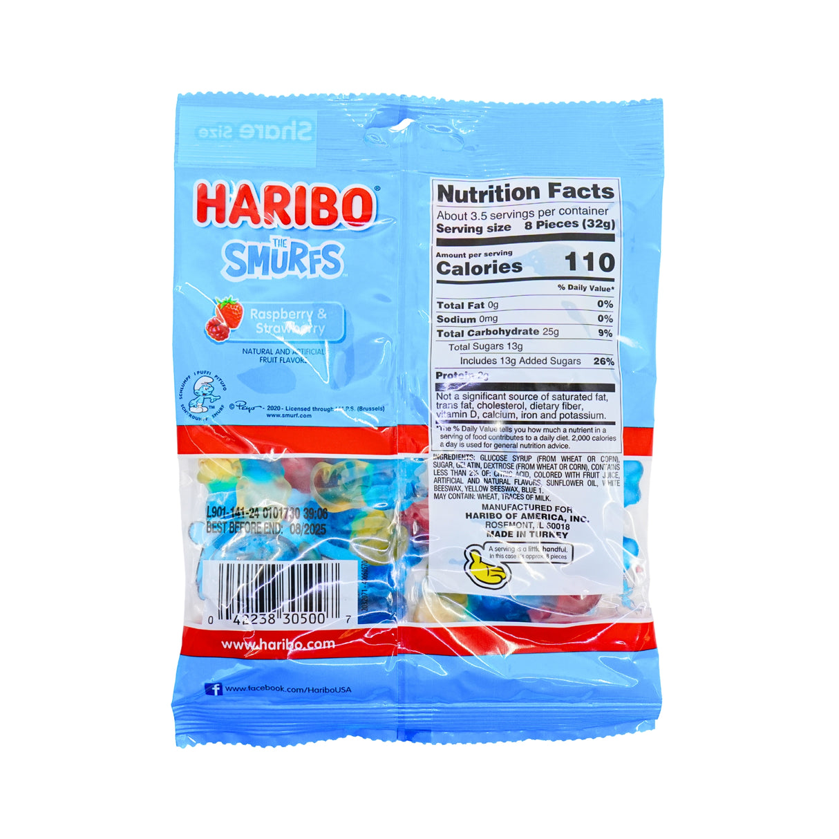 Haribo Smurf Gummi Candy 5oz Bag