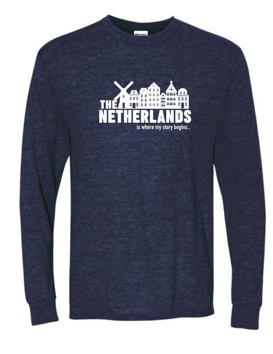 Netherlands My Story Navy Adult XL Long Sleeve-shirt