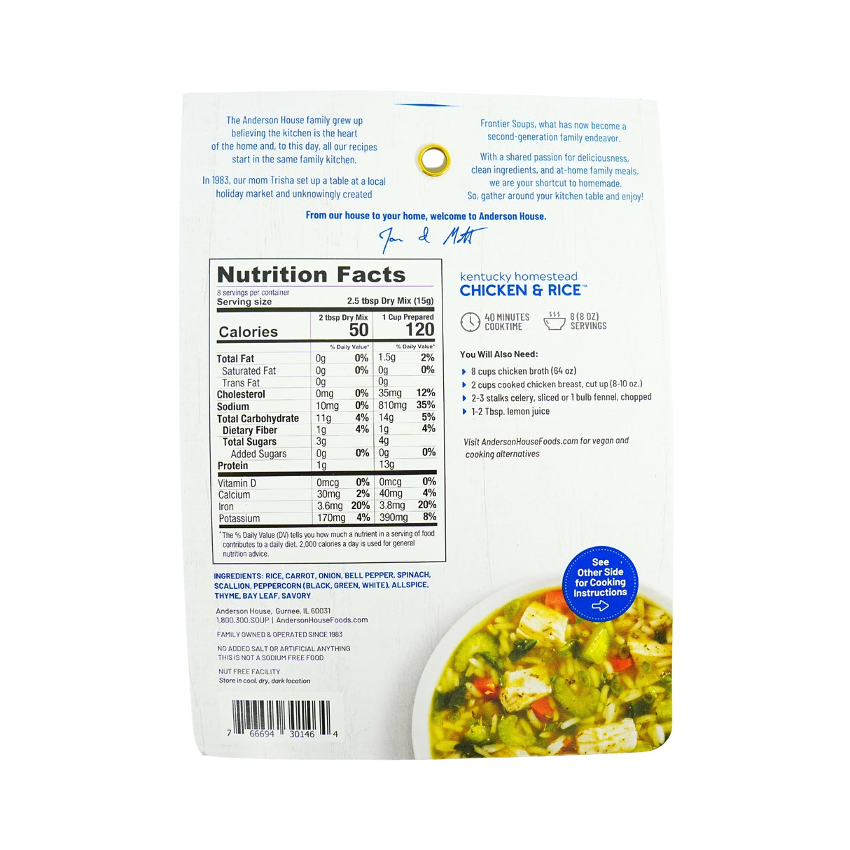 Frontier Soups Kentucky Homestead Chicken & Rice Soup Mix