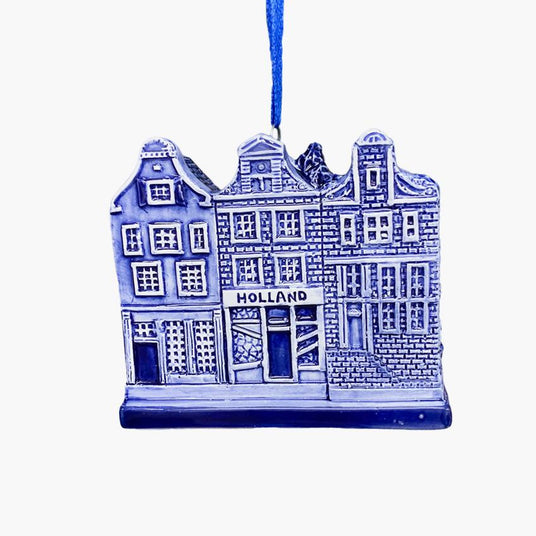 Ceramic Delft Ornament Holland 3 Houses
