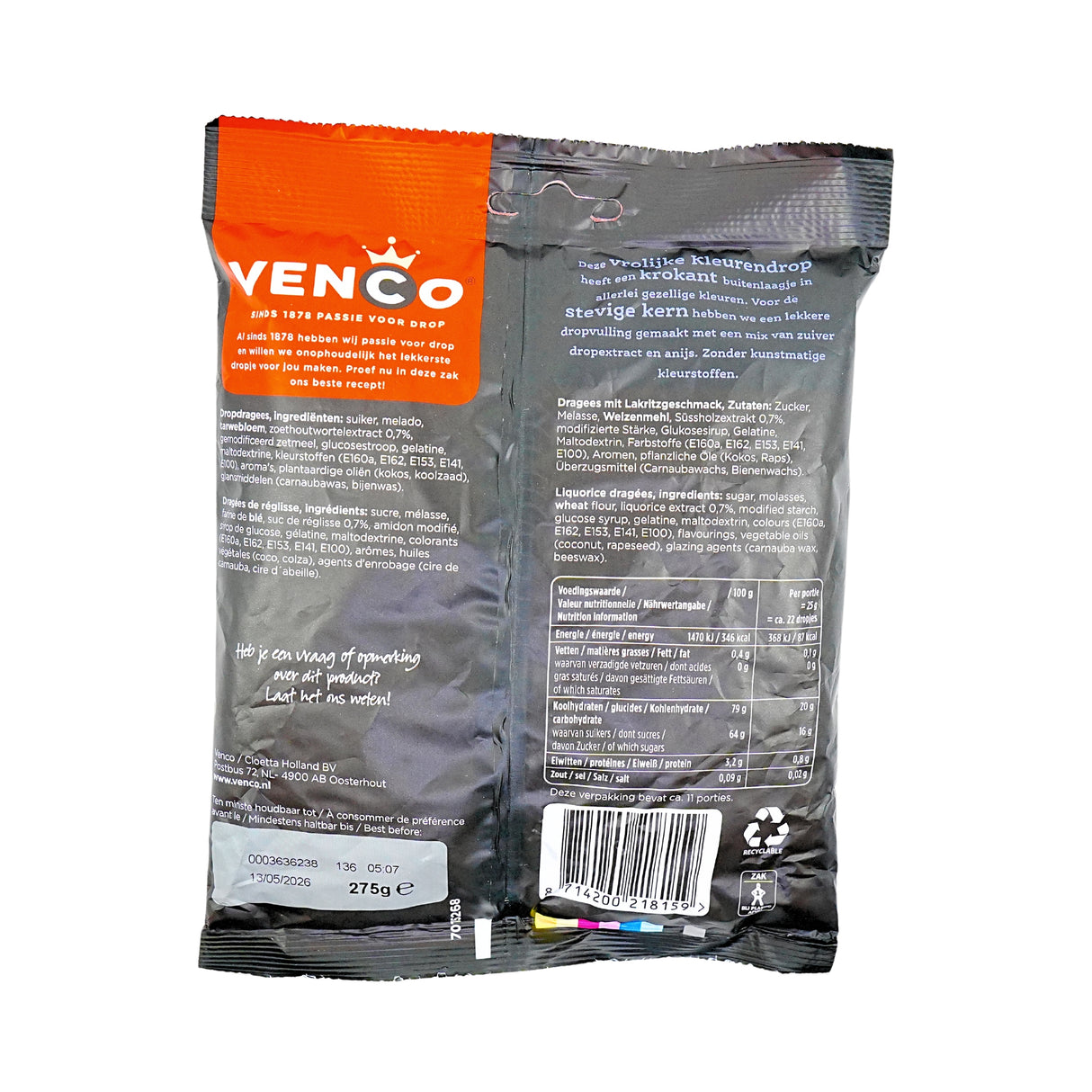 Venco Black & White Licorice 9.7 oz