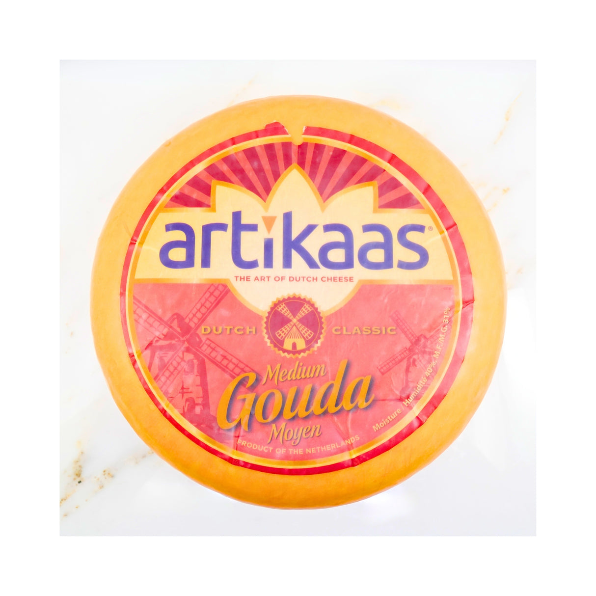 Artikaas Gouda Medium Aged 3-6 Months WHOLE WHEEL 9 LBS