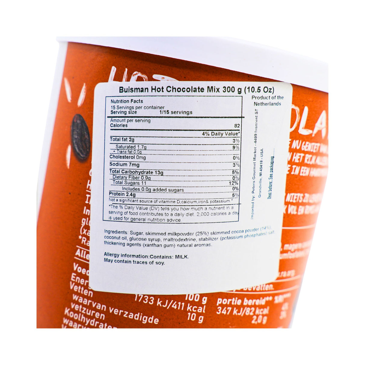 Buisman Hot Chocolate Mix 10.5 oz can