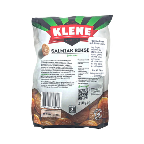 Klene Salmiak Riksen (Brown coins) 7.4 oz bag