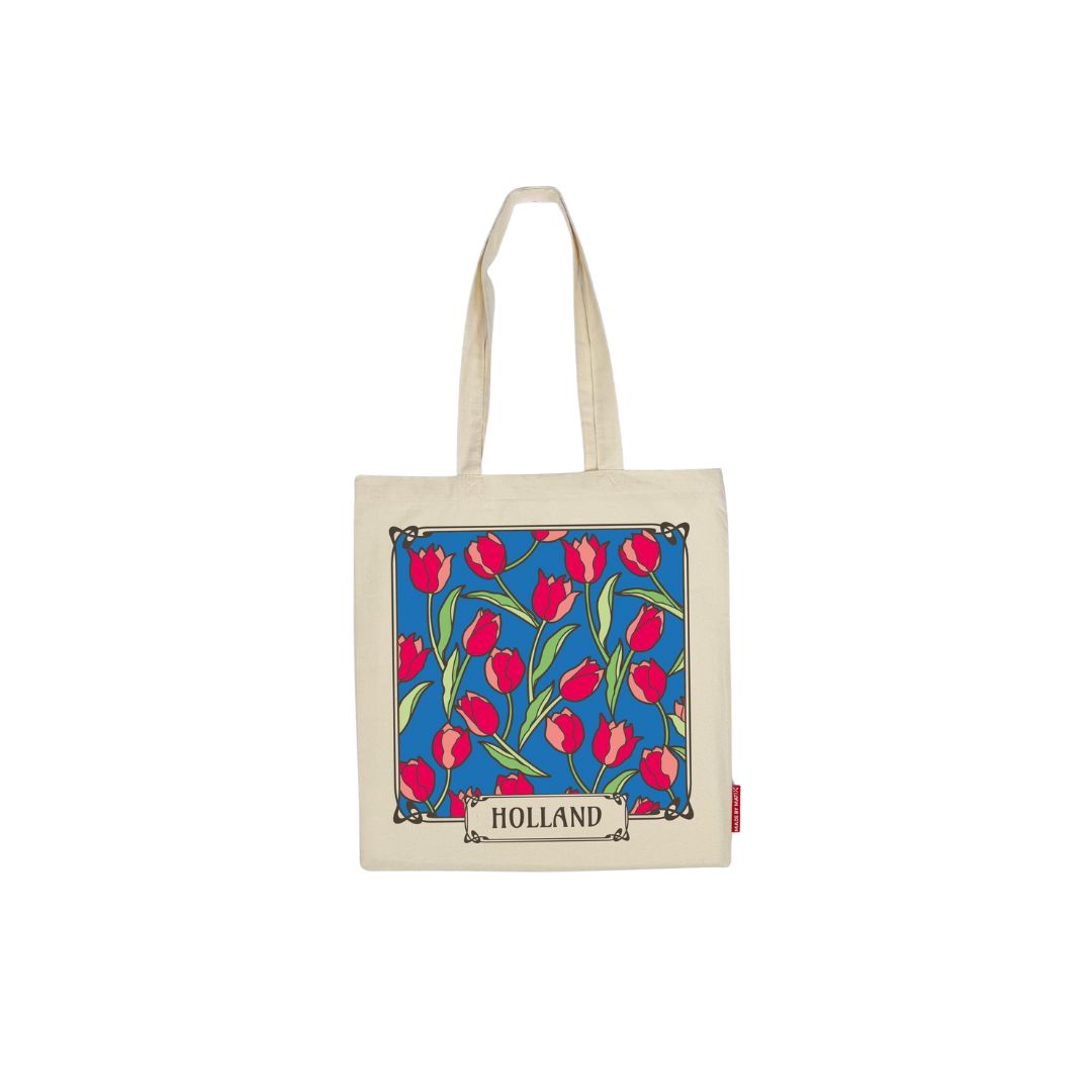 100% Cotton Multicolor Tulips Shopping Bag