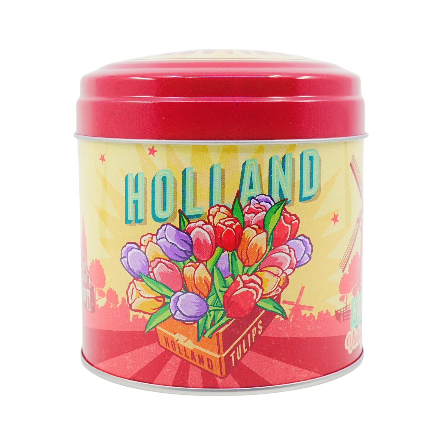 Stroopwafel Holland Vintage Tulips with 8 stroopwafels