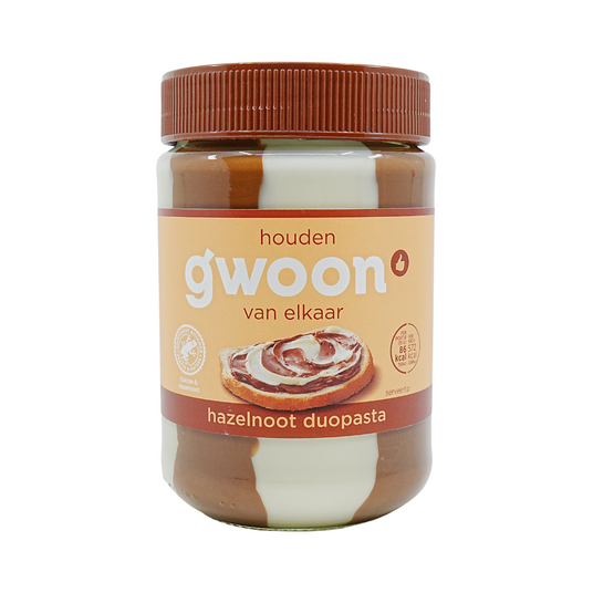 Gwoon DUO Hazelnut & White Chocolate Spread 14 oz jar