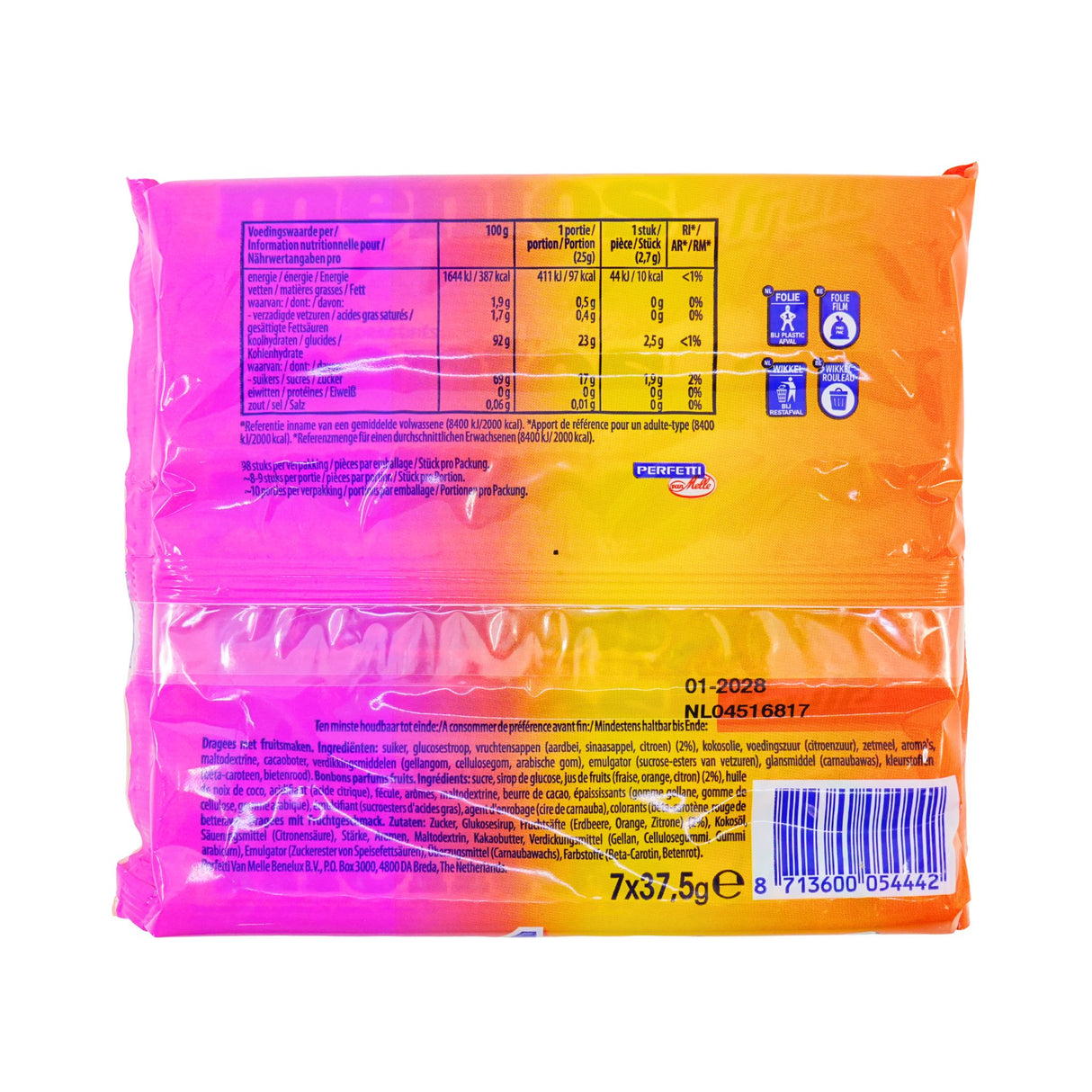 Mentos Mixed Fruit Rolls 7 Pack
