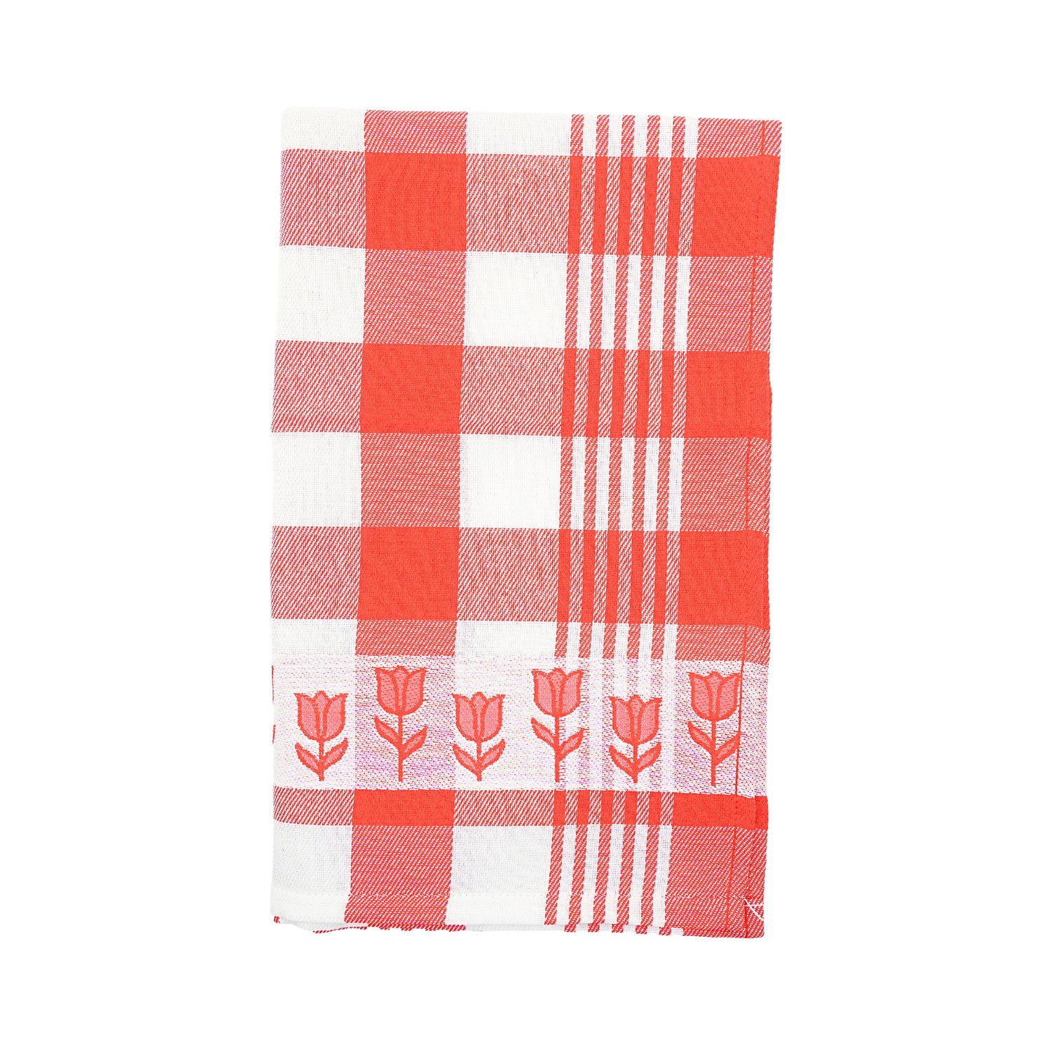 Twentse Red with Tulips TEA Towel 25x23 inch.