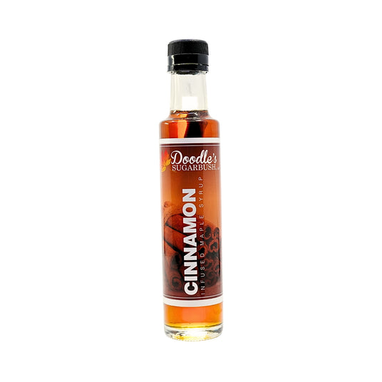 Doodles Cinnamon Infused Maple Syrup 8.5 oz Glass Bottle