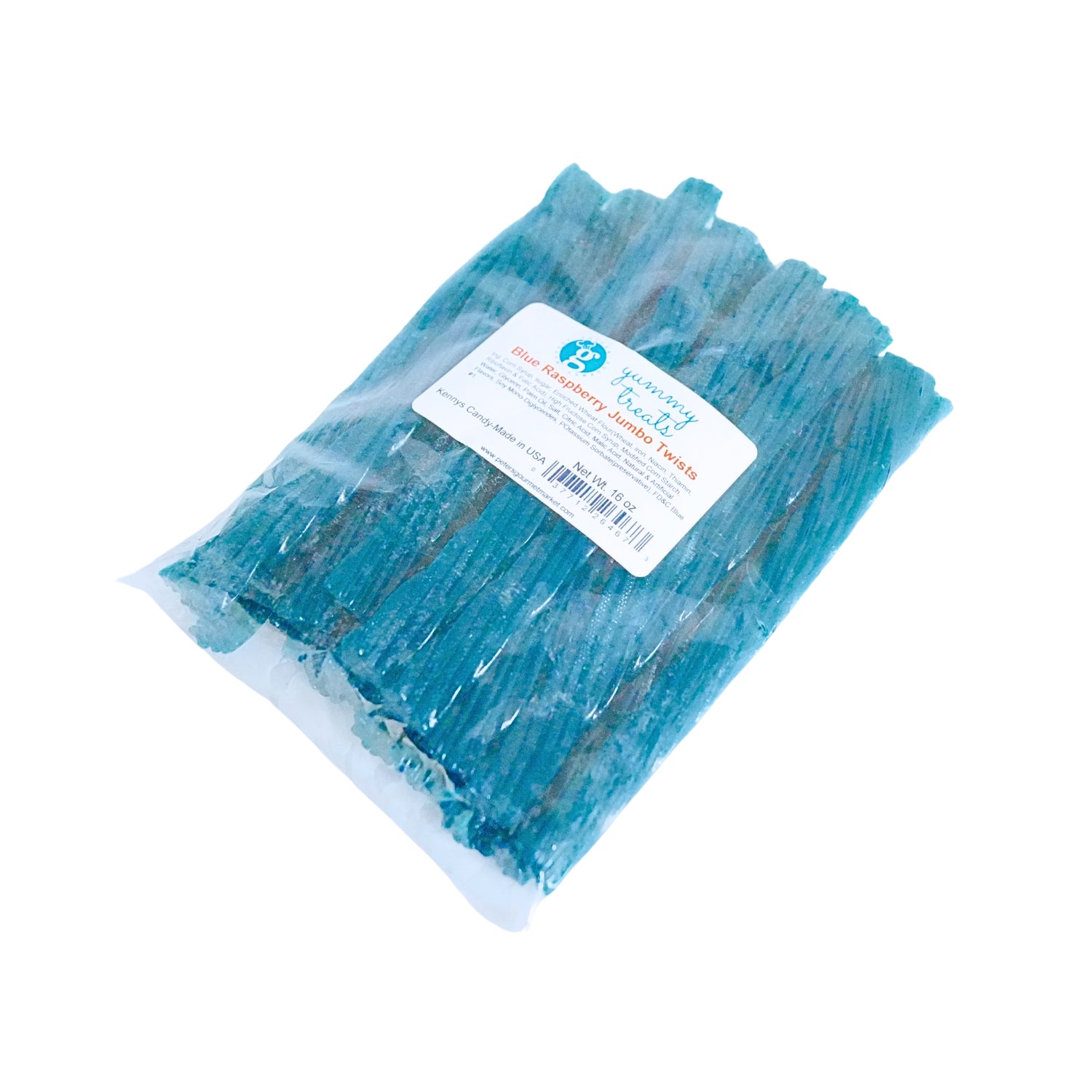 PGM Yummy Sweets Blue Raspberry Jumbo Licorice Twists 1 lb