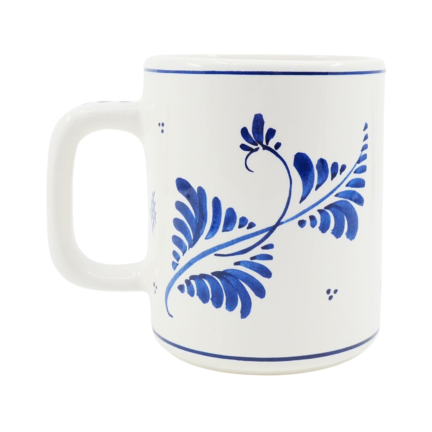 DeWit Hand Painted  Coffee Mug Blue Mill 4 inch