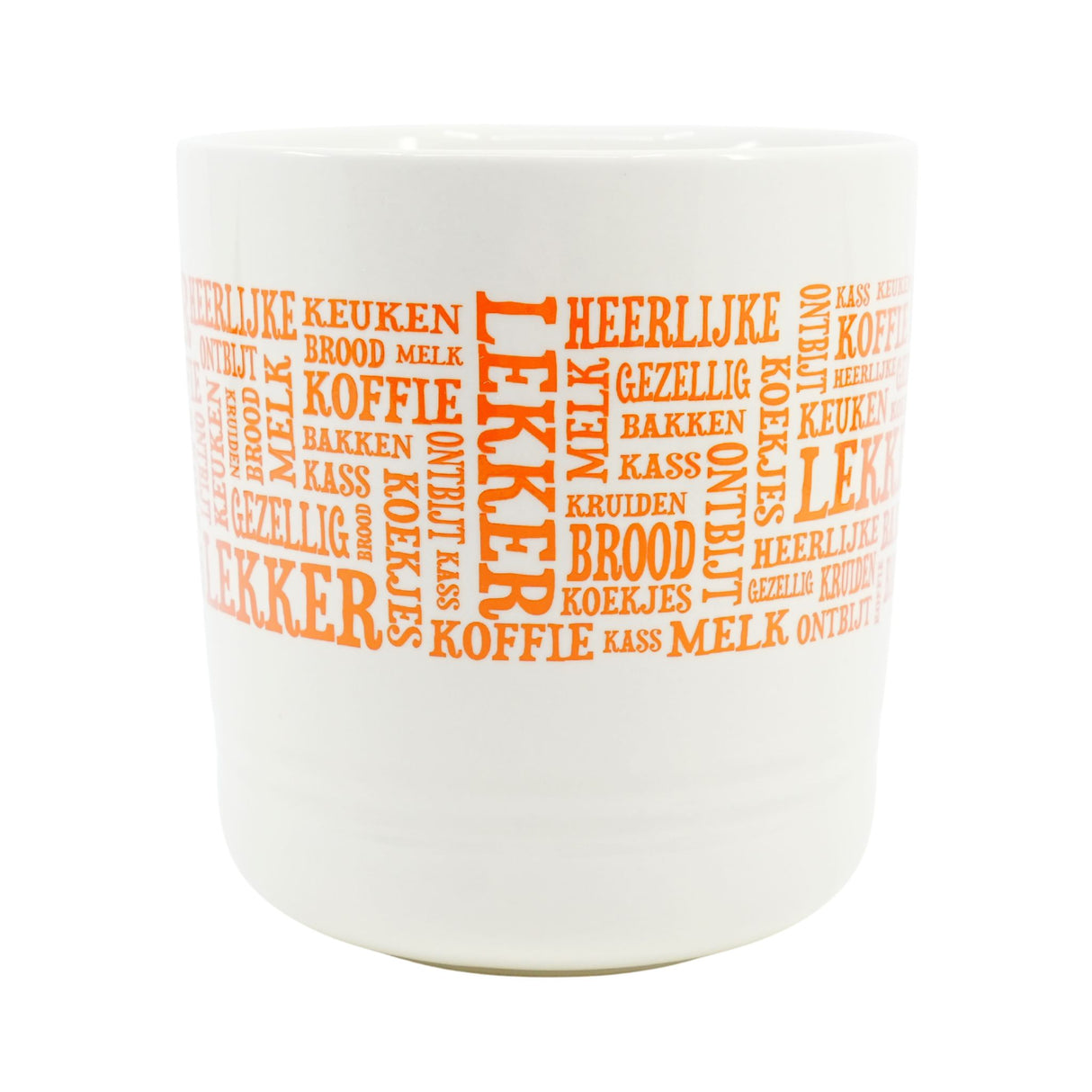 Lekker Word Art Mug Natural with Orange Printing 14oz