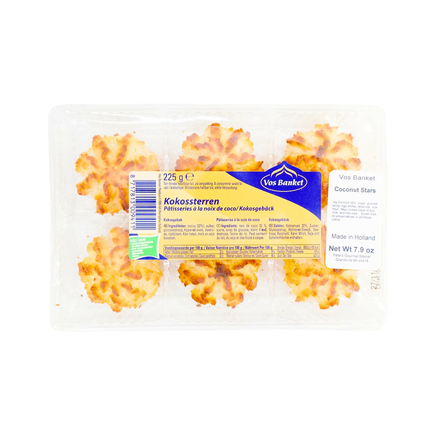 Vos Banket Coconut Star Cookies 7.93  oz