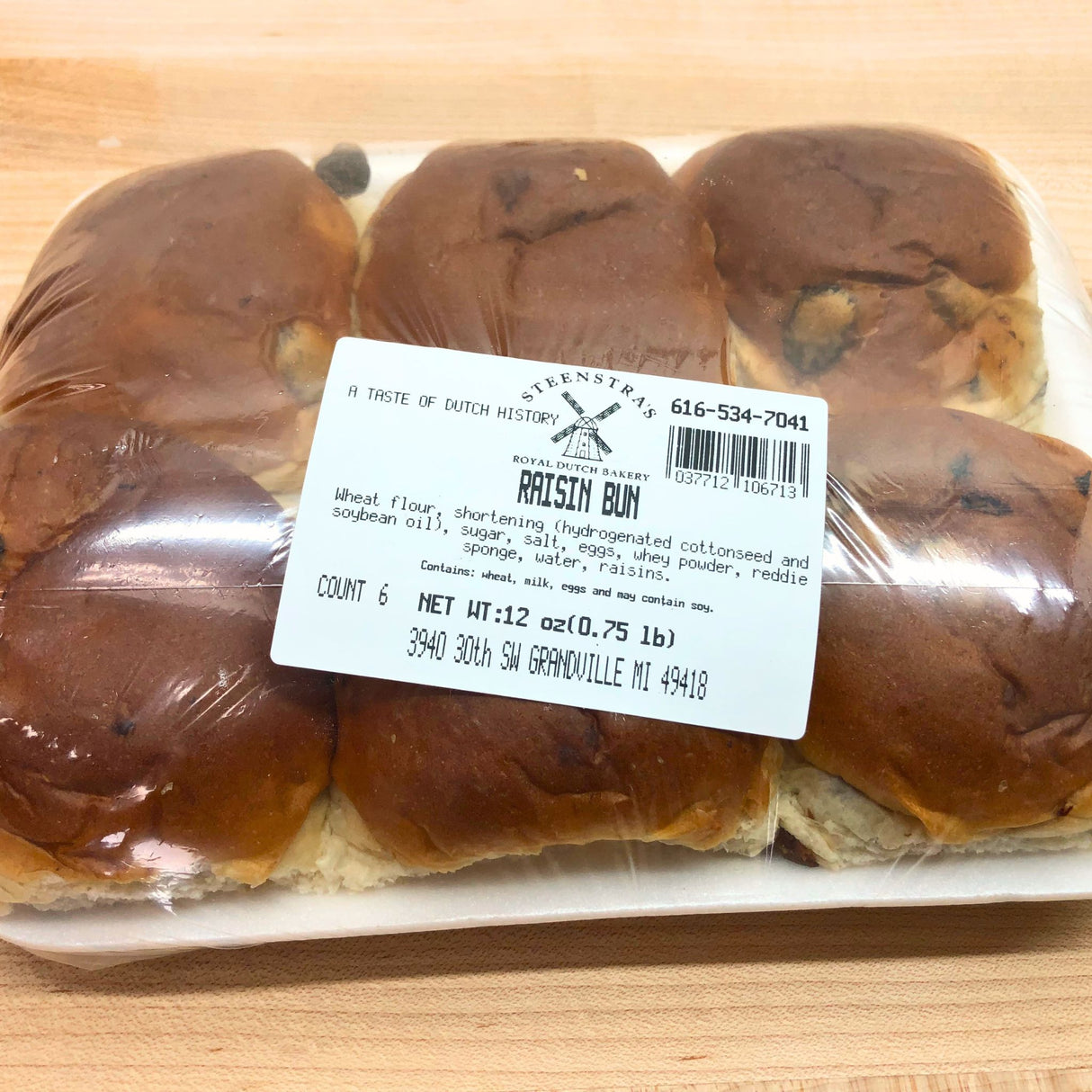 Steenstras Raisin Buns 6 ct
