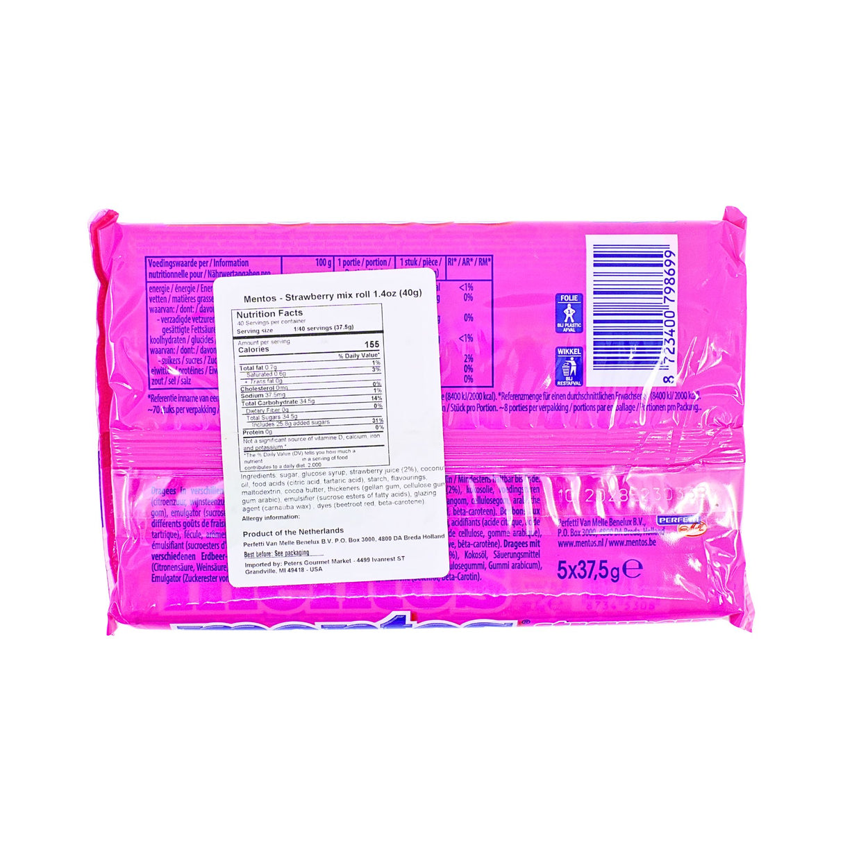 Mentos 5 pack Strawberry Mix
