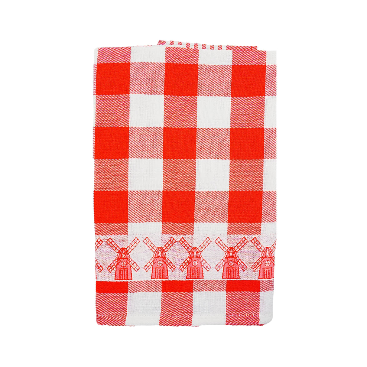 Twentse Red with Windmills TEA Towel 25x23 inch