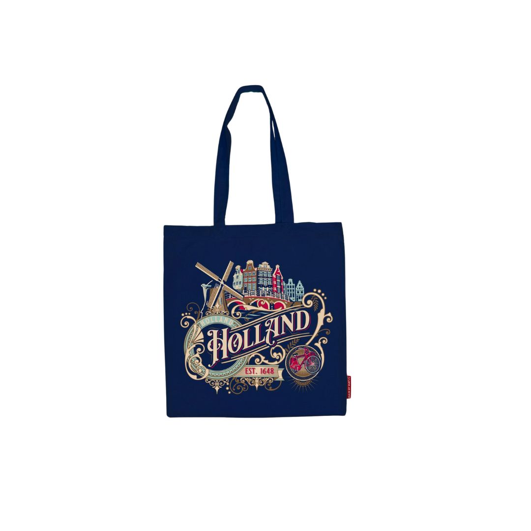 100% Cotton Holland Blue Shopping Bag
